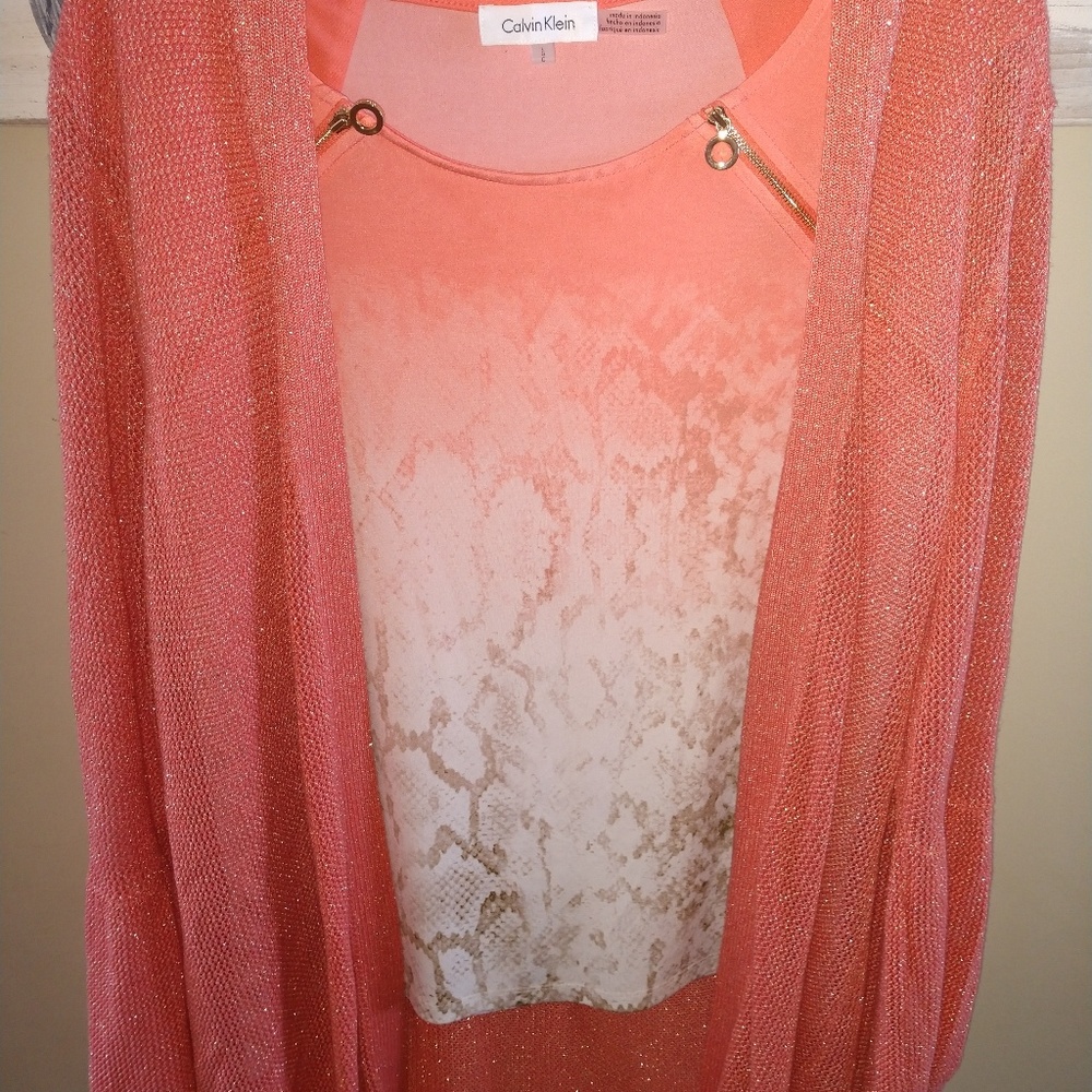 NEVER WORN Calvin Kline blouse sweater combo